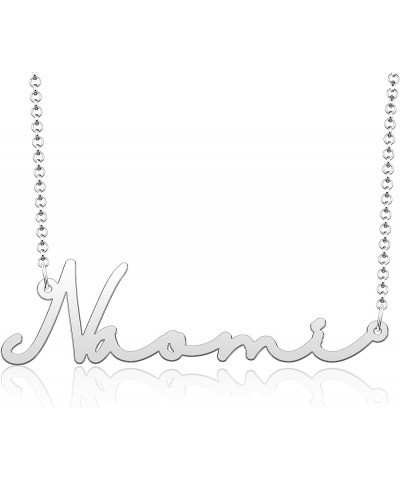 Name Necklace Personalized Gold Custom Name Plate Necklace Sterling Silver Naomi-silver $19.37 Necklaces