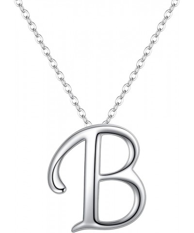 Initial Necklace 925 Sterling Silver 26 Letters Alphabet Pendant Necklace Personalized Charm Jewelry Gift for Women B $6.97 N...