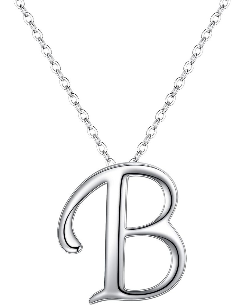 Initial Necklace 925 Sterling Silver 26 Letters Alphabet Pendant Necklace Personalized Charm Jewelry Gift for Women B $6.97 N...