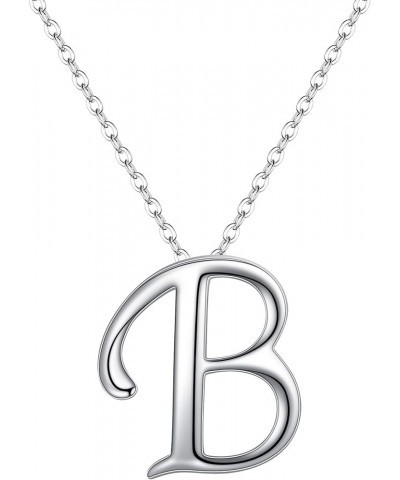 Initial Necklace 925 Sterling Silver 26 Letters Alphabet Pendant Necklace Personalized Charm Jewelry Gift for Women B $6.97 N...