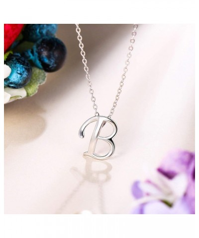 Initial Necklace 925 Sterling Silver 26 Letters Alphabet Pendant Necklace Personalized Charm Jewelry Gift for Women B $6.97 N...