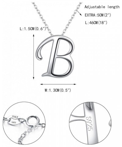 Initial Necklace 925 Sterling Silver 26 Letters Alphabet Pendant Necklace Personalized Charm Jewelry Gift for Women B $6.97 N...