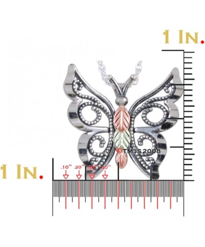 Butterfly Pendant Necklace for Women, 925 Sterling Silver Chain, 12k Green and Rose Gold 18 Inches $82.44 Necklaces