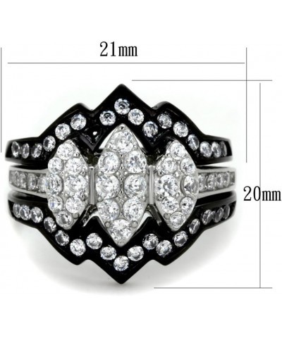 His Hers 4 Piece Black Ion Plated Stainless Steel Wedding Engagement Ring Band Set Size Women's 10 Men's 05 $16.25 Sets