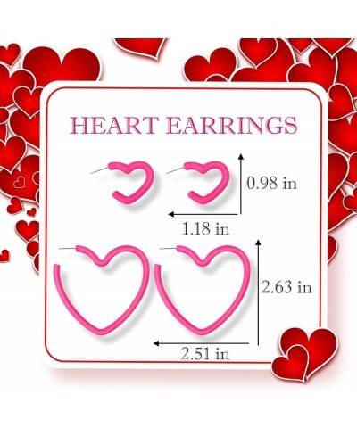 Heart Earrings for Women Valentines Red Heart Earrings Valentines Day Earrings Valentines Gifts for Girlfriend E:Style 1 $7.0...