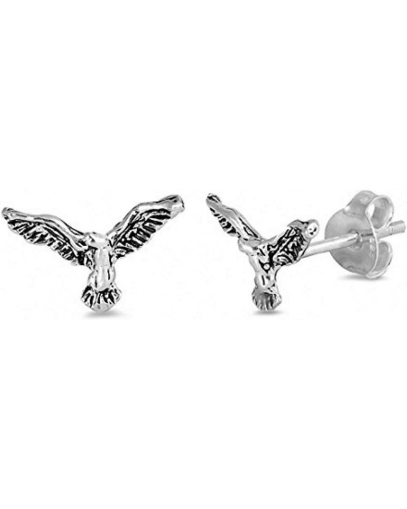 Tiny Eagle Stud Earrings 925 Sterling Silver Choose Color Sterling Silver $7.50 Earrings