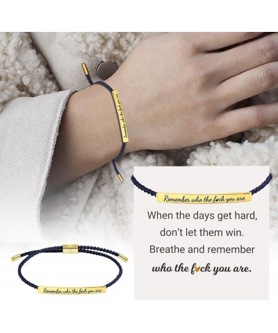 Remember Who You Are Motivational Tube Bracelet, Inspirational Bracelets Braided Tube Bracelets for Women, Motivational Encou...