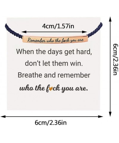 Remember Who You Are Motivational Tube Bracelet, Inspirational Bracelets Braided Tube Bracelets for Women, Motivational Encou...