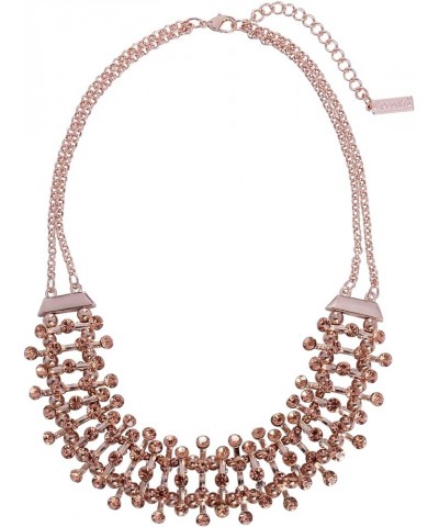 Chunky Bib Necklace Sparkly Crystal Cocktail Jewelry for Women Rose Gold $10.08 Necklaces