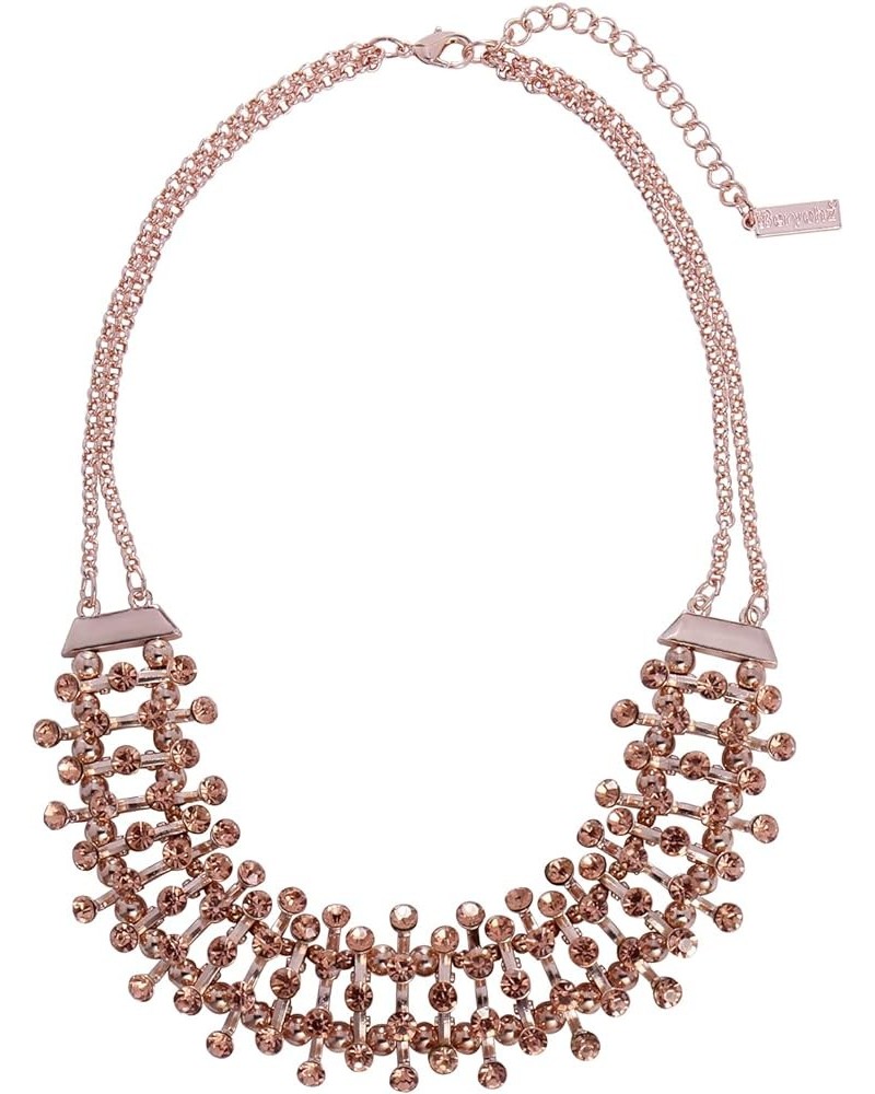 Chunky Bib Necklace Sparkly Crystal Cocktail Jewelry for Women Rose Gold $10.08 Necklaces