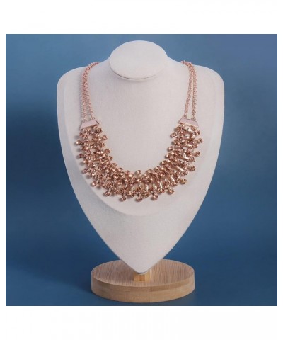 Chunky Bib Necklace Sparkly Crystal Cocktail Jewelry for Women Rose Gold $10.08 Necklaces