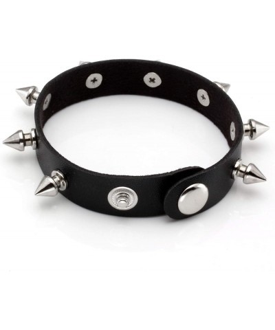 Men Punk Leather Bracelet Spike Cuff Wrap Bracelets Wristband for Women B $8.99 Bracelets