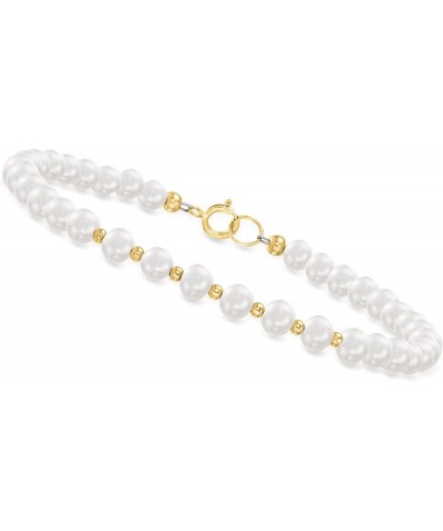 Canaria 4-5mm Cultured Pearl Bead Bracelet in 10kt Yellow Gold 7.0 Inches $43.68 Bracelets