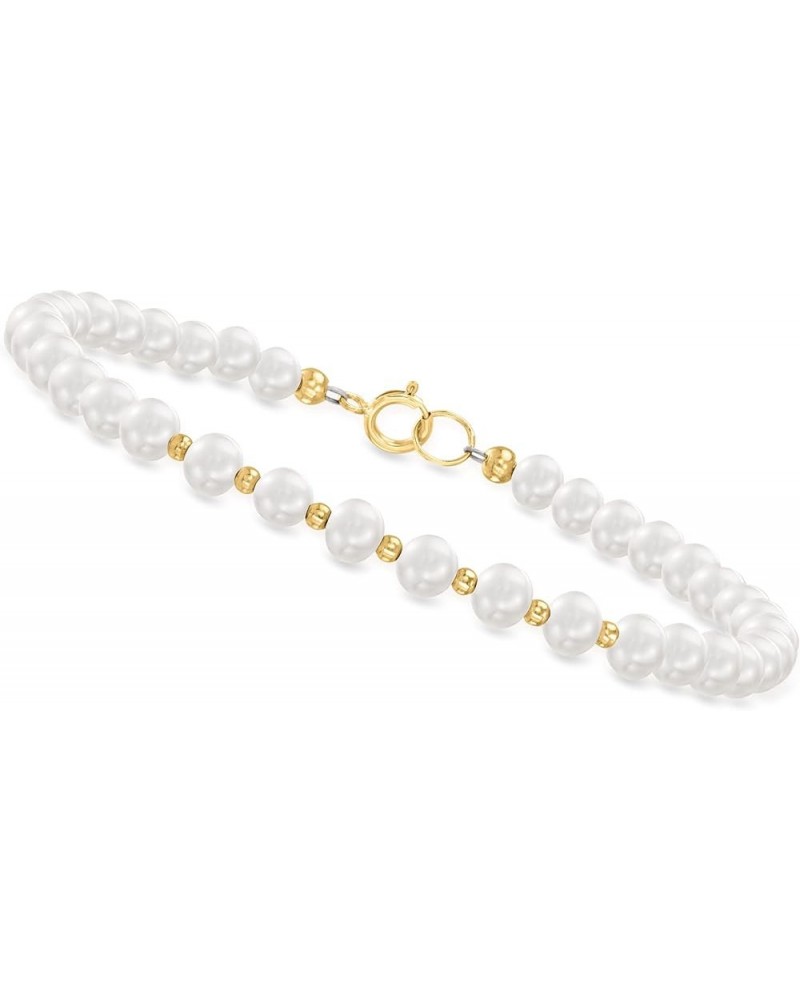 Canaria 4-5mm Cultured Pearl Bead Bracelet in 10kt Yellow Gold 7.0 Inches $43.68 Bracelets