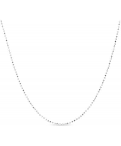 Sterling Silver Italian Ball Bead Chain 1mm Dog Tag Necklace 11 Inches $10.06 Necklaces