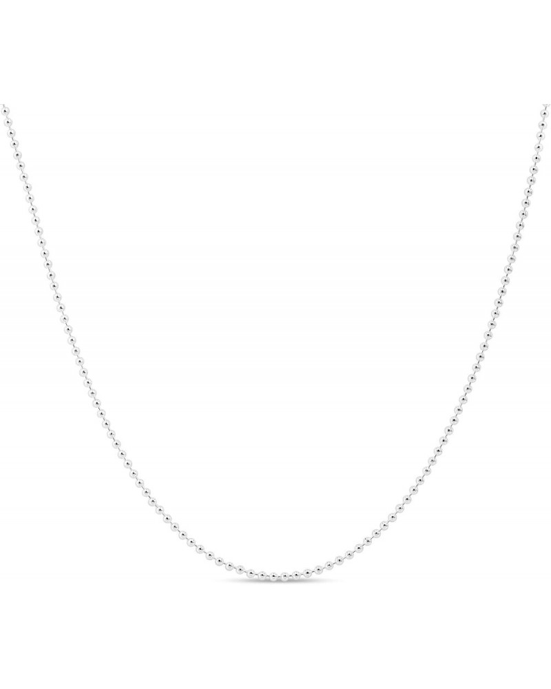 Sterling Silver Italian Ball Bead Chain 1mm Dog Tag Necklace 11 Inches $10.06 Necklaces