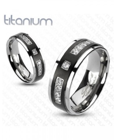 Her and His 4 Piece Silver and Black Stainless Steel and Titanium Wedding Ring Band Set Size Women's 05 Men's 09 $20.50 Sets