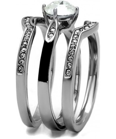 Her and His 4 Piece Silver and Black Stainless Steel and Titanium Wedding Ring Band Set Size Women's 05 Men's 09 $20.50 Sets