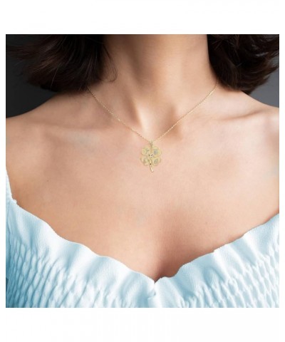 Certified 10k Gold Four-Leaf Clover Lucky Charm Pendant Tri-Color Gold $108.49 Necklaces