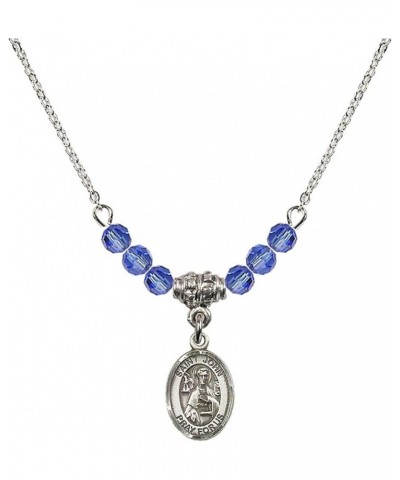 September Birth Month Bead Necklace with Catholic Patron Saint Petite Charm, 18 Inch Saint John the Apostle $27.25 Necklaces