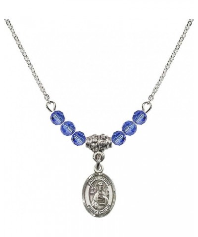 September Birth Month Bead Necklace with Catholic Patron Saint Petite Charm, 18 Inch Saint John the Apostle $27.25 Necklaces