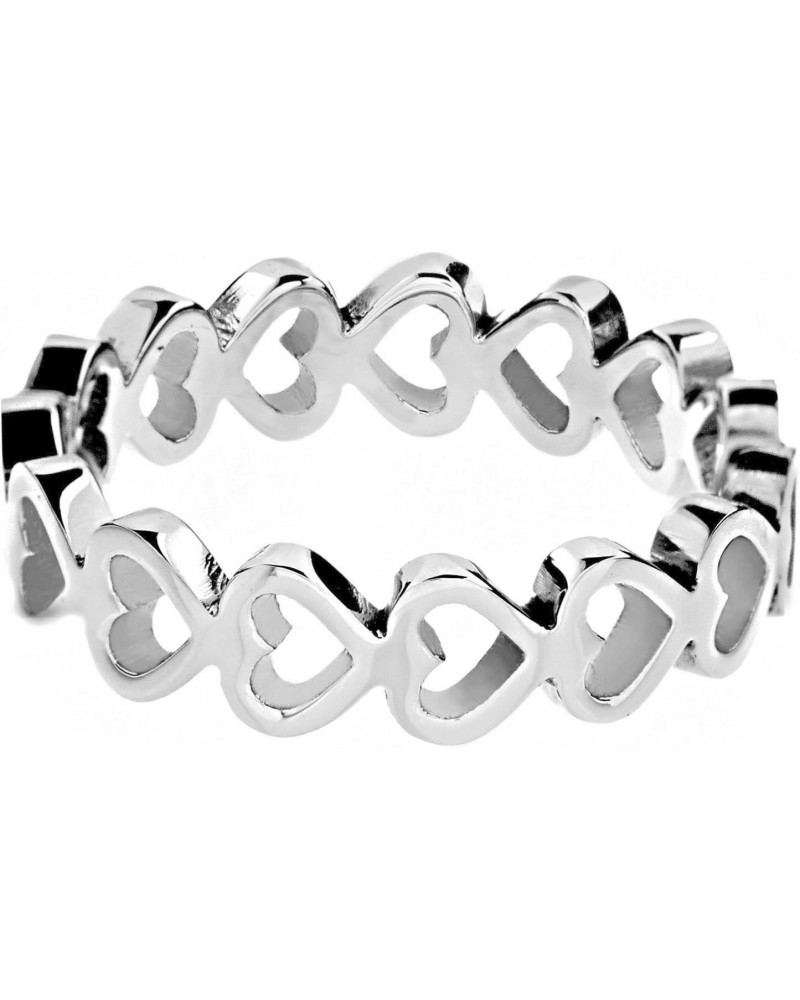 ELYA Women's Stainless Steel Open Heart Infinity Ring (5 mm) - Size 5-9 $10.78 Rings