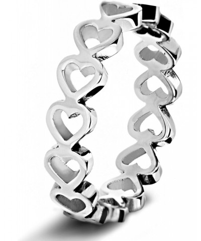 ELYA Women's Stainless Steel Open Heart Infinity Ring (5 mm) - Size 5-9 $10.78 Rings