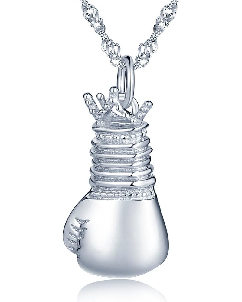 925 Sterling Silver Sports Pendant Necklace for Women/Girls/Children with 45cm Chain Boxing Glove $9.85 Necklaces