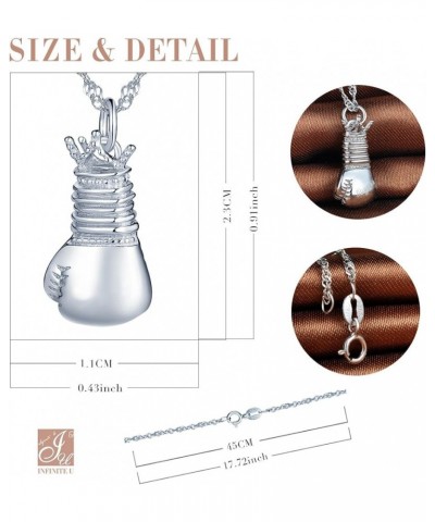 925 Sterling Silver Sports Pendant Necklace for Women/Girls/Children with 45cm Chain Boxing Glove $9.85 Necklaces