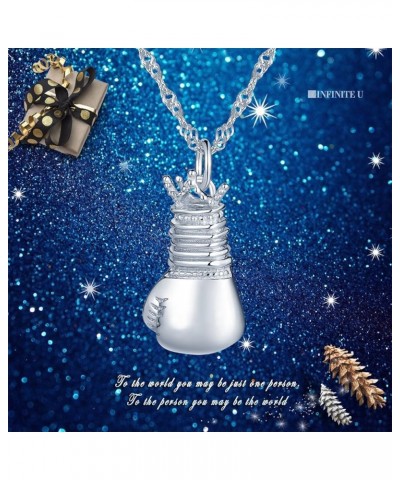 925 Sterling Silver Sports Pendant Necklace for Women/Girls/Children with 45cm Chain Boxing Glove $9.85 Necklaces