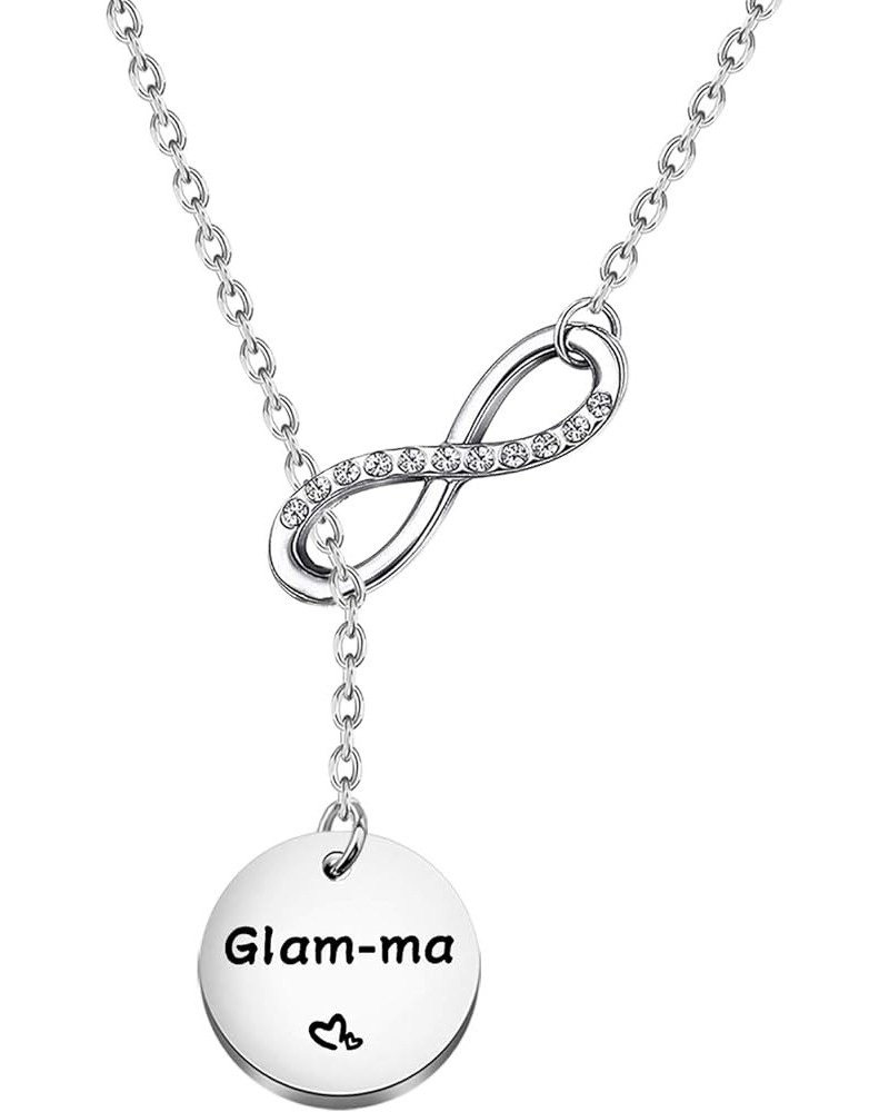 Grandma Necklace Grandma Lariat Y Necklace Mother's Day Gift Family Jewelry Birthday Gifts for Grandma Glam-ma NE $9.48 Neckl...