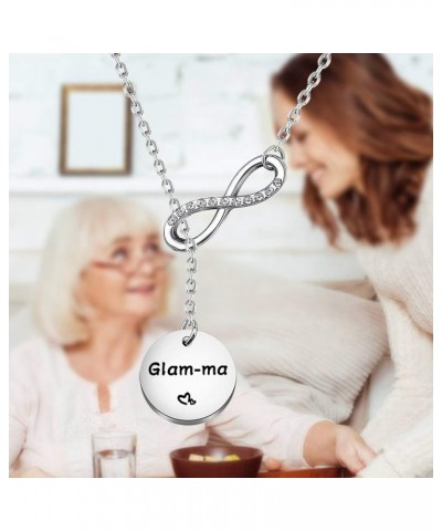 Grandma Necklace Grandma Lariat Y Necklace Mother's Day Gift Family Jewelry Birthday Gifts for Grandma Glam-ma NE $9.48 Neckl...