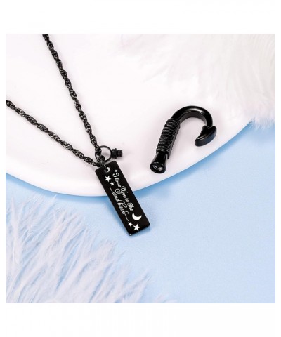 Fish hook Cremation Urn Pendant Memorial Necklace for ashes Fish Urn cremation necklace Black-Love you to the moon & back $9....